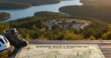 How to get there and where to ride — access points, parking, lots, and permitted routes along the reservoir