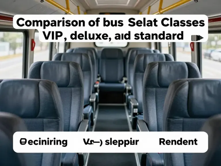 Choosing the Right Seat Class: differences between VIP, deluxe, and standard buses, legroom, sleeper options, and who should pick each class
