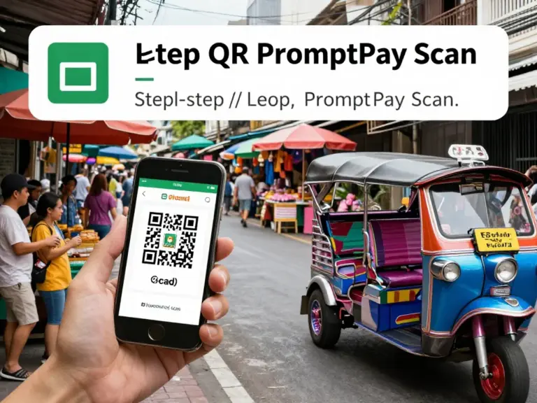 Paying Like a Local: Step-by-step QR PromptPay payment flow, using cards at shops/restaurants, and tips for tuk-tuks, markets, and street vendors