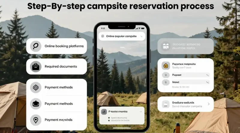 Step-by-step reservation process: booking platforms, required documents, payment methods, and tips to secure popular campsites