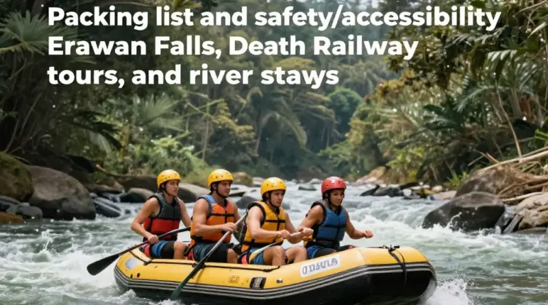 What to Pack, Safety Advice, Permits, and Accessibility for Erawan Falls, Death Railway Tours, and River Raft Stays