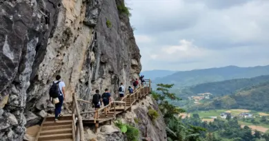 Cliff stairway hike at Wat Phu Tok Bueng Kan for stunning views