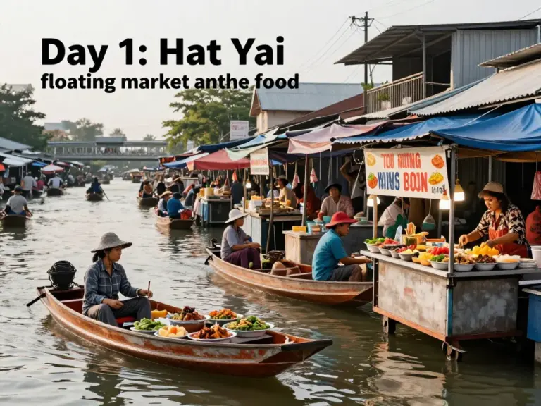 Day 1: Explore Hat Yai’s Floating Markets and Street Food — where to go, opening times, must-try dishes, and tips for bargaining and getting there