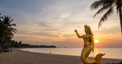 Day 2: Songkhla Highlights — Samila Beach, Golden Mermaid, coastal viewpoints, sunset spots, and local cultural attractions