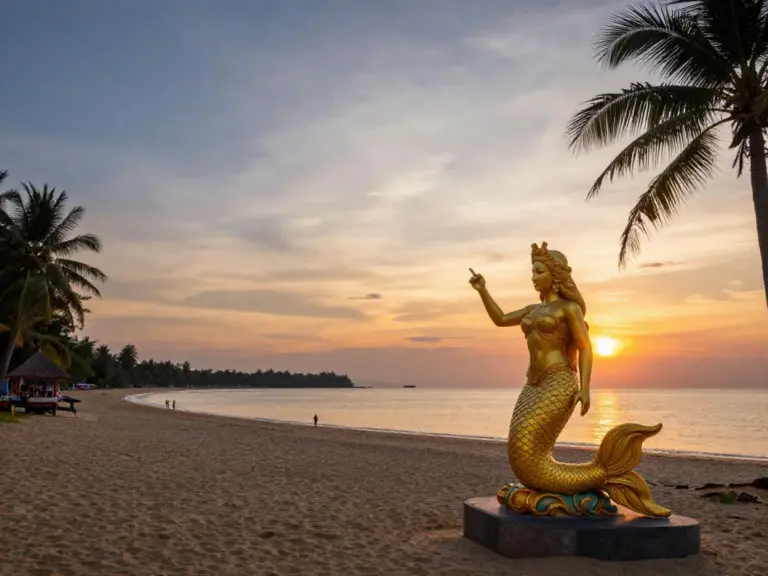 Day 2: Songkhla Highlights — Samila Beach, Golden Mermaid, coastal viewpoints, sunset spots, and local cultural attractions