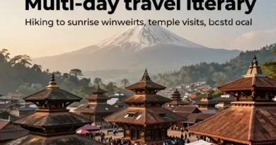 Day-by-day itinerary: hiking, sunrise viewpoints, temple visits, and local market experiences