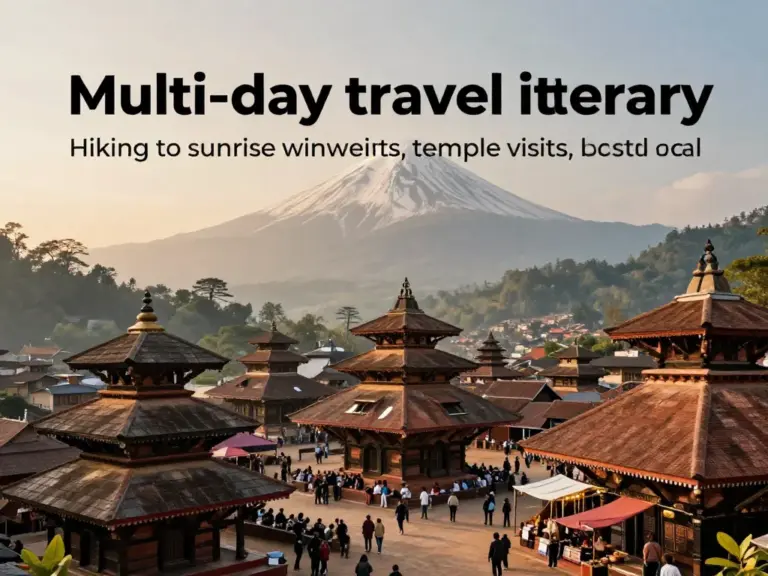 Day-by-day itinerary: hiking, sunrise viewpoints, temple visits, and local market experiences
