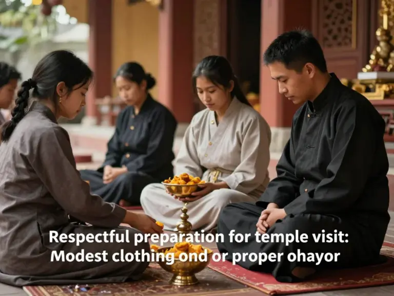 How to prepare respectfully: clothing, offerings, and behaviors for participants and tourists