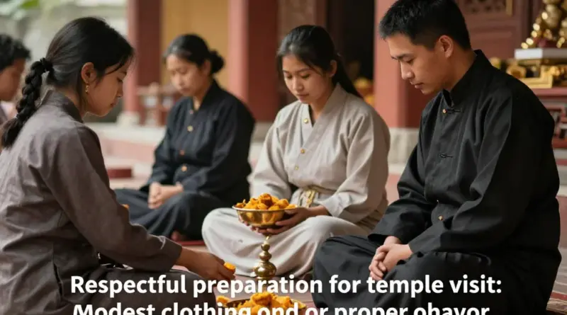 How to prepare respectfully: clothing, offerings, and behaviors for participants and tourists
