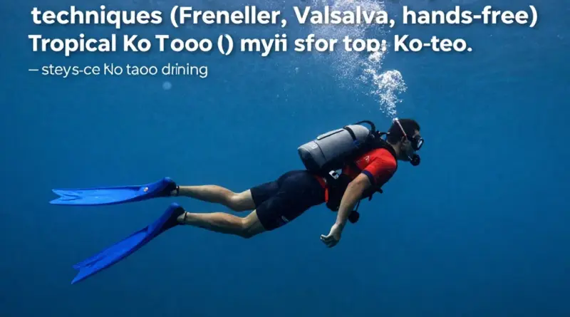 Mastering Equalization Techniques for Shallow Water Freediving — step-by-step methods (Frenzel, Valsalva, hands-free), common problems, and exercises to practice on Ko Tao