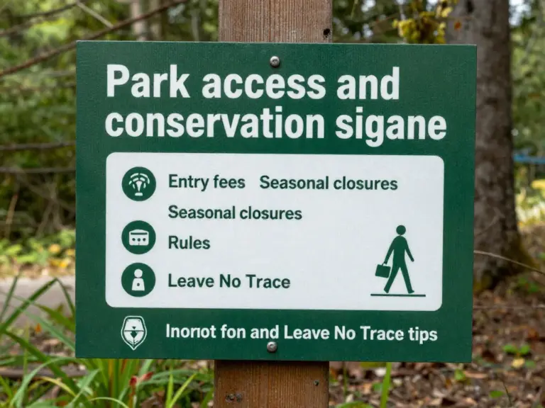 Permits, rules, and conservation — entry fees, seasonal closures, park regulations, and Leave No Trace tips