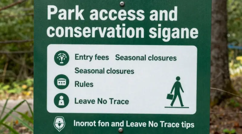 Permits, rules, and conservation — entry fees, seasonal closures, park regulations, and Leave No Trace tips