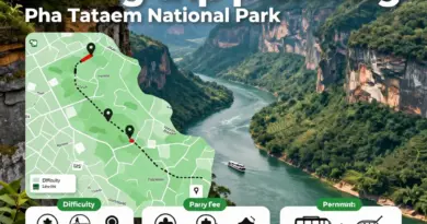 Planning Your Trek: Routes, Difficulty, Permits, Park Fees, and Local Transport to Pha Taem National Park