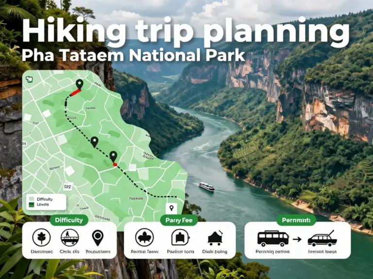 Planning Your Trek: Routes, Difficulty, Permits, Park Fees, and Local Transport to Pha Taem National Park