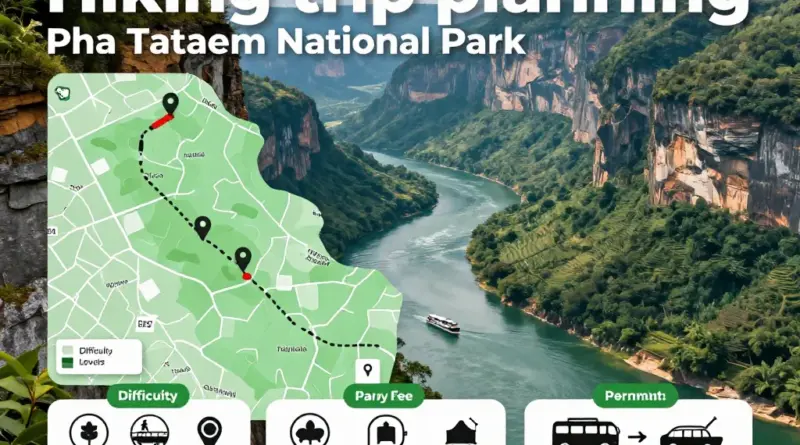 Planning Your Trek: Routes, Difficulty, Permits, Park Fees, and Local Transport to Pha Taem National Park