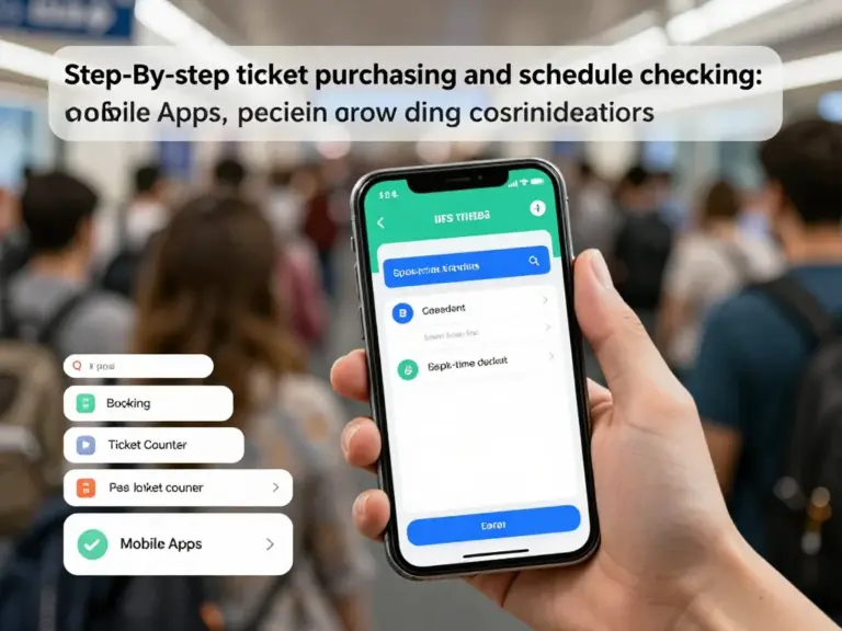 Step-by-step guide to buying tickets and checking schedules: online booking, counter purchase, apps, and peak-time considerations
