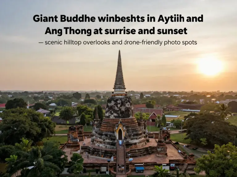 Top Giant Buddha Viewpoints in Ayutthaya and Ang Thong: Photo Spots, Drone Rules, and Scenic Overlooks for Sunrise and Sunset