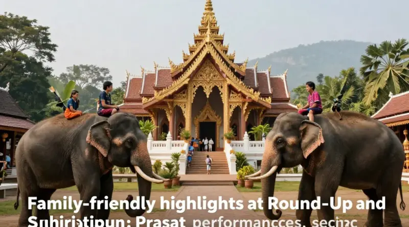 Top experiences at the Round-Up and Prasat Sikhoraphum: elephant shows, cultural performances, temple highlights, photography spots, and family-friendly activities