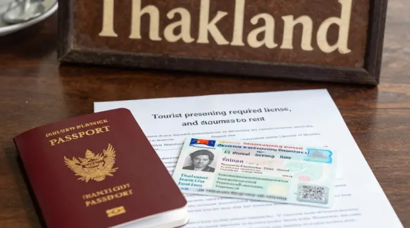 What licenses and documents are legally required (and accepted) for tourists renting a motorbike in Thailand