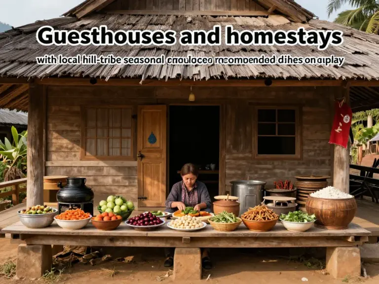 Where to stay and eat: guesthouses, homestays, seasonal hill-tribe produce and recommended local dishes