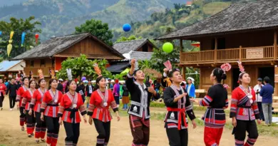 Which traditional games and activities are played during Hmong New Year in Phetchabun (patrol, ball-toss, and courtship games)?