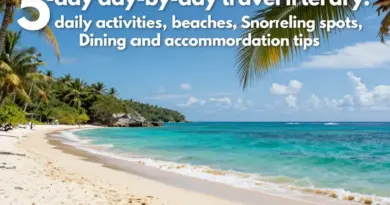 5-day day-by-day itinerary: activities, beaches, snorkeling spots, dining and accommodation tips
