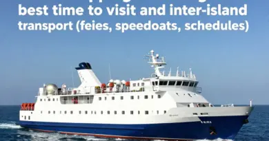 Best time to visit, how to get there and transport between islands (ferries, speedboats, schedules)