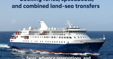 How to book ferries, speedboats, and combined land-sea transfers — fares, advance reservations, and peak-season advice