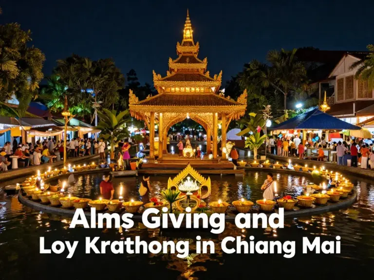 When and Where to Experience Alms Giving and Loy Krathong in Chiang Mai